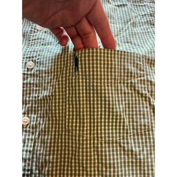 J.Crew Mens Green & White Gingham Long Sleeve Button-Up Shirt L - Picture 5 of 11